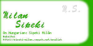 milan sipeki business card